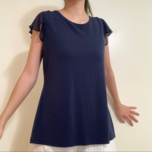 CHARTER CLUB WOMEN NAVY BLUE BLOUSE SZ M